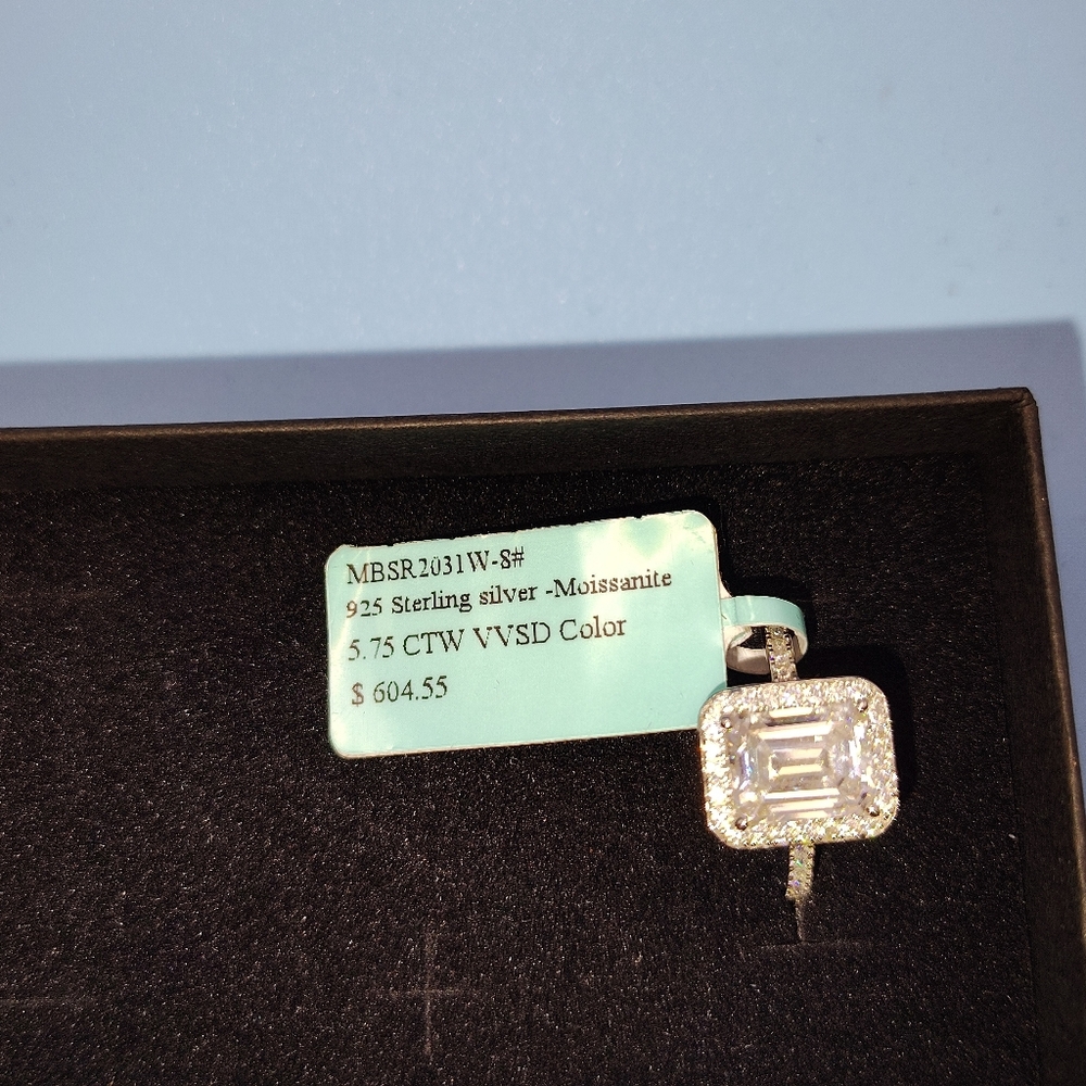 Sterling Silver Moissanite Size 7 Ring